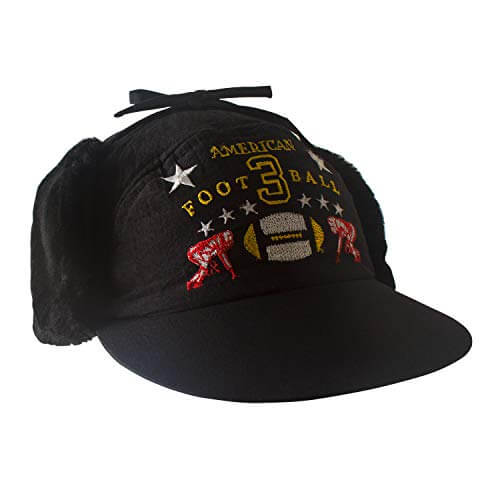 Child Black Taslon Fur Trapper Hat