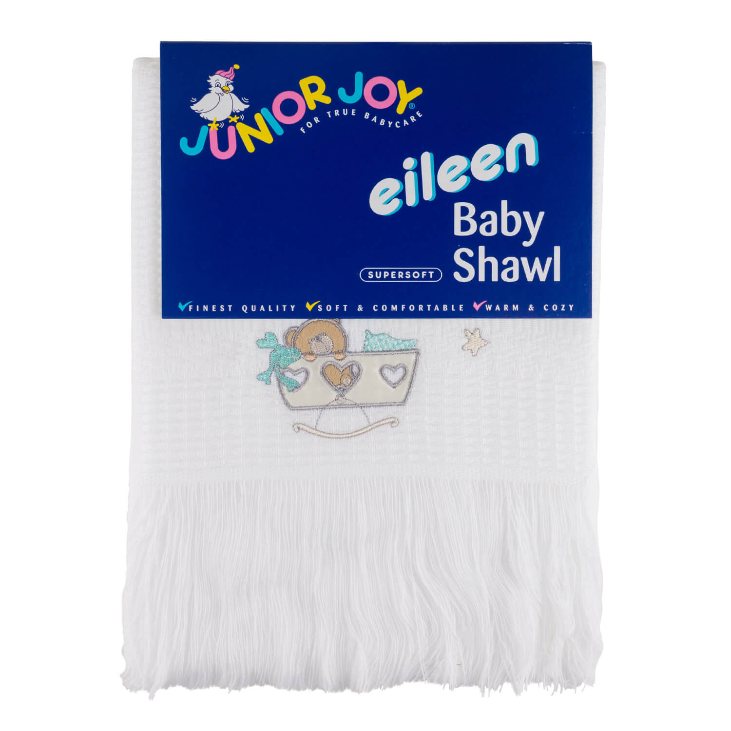Junior Joy Embroidered Baby Shawl