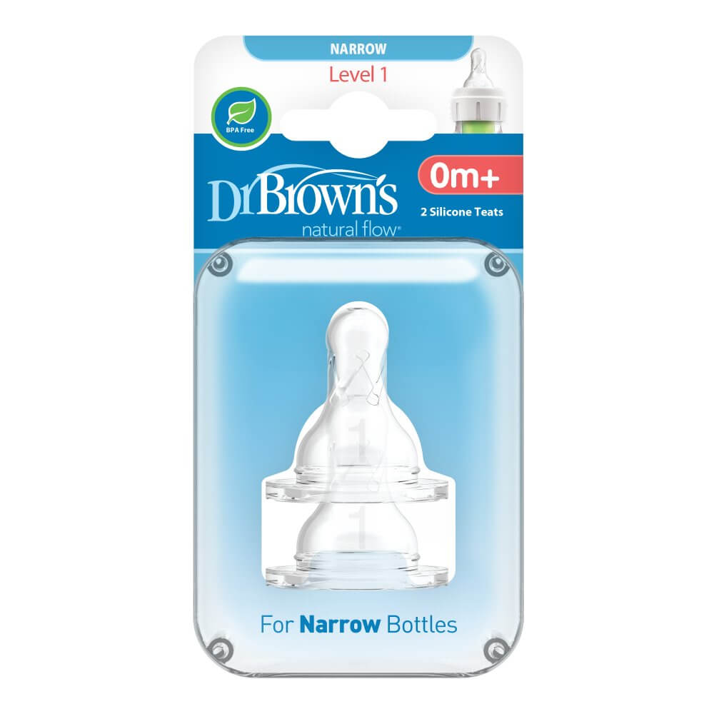 Dr Brown's Narrow Neck Level 1 Teats 2 Pack
