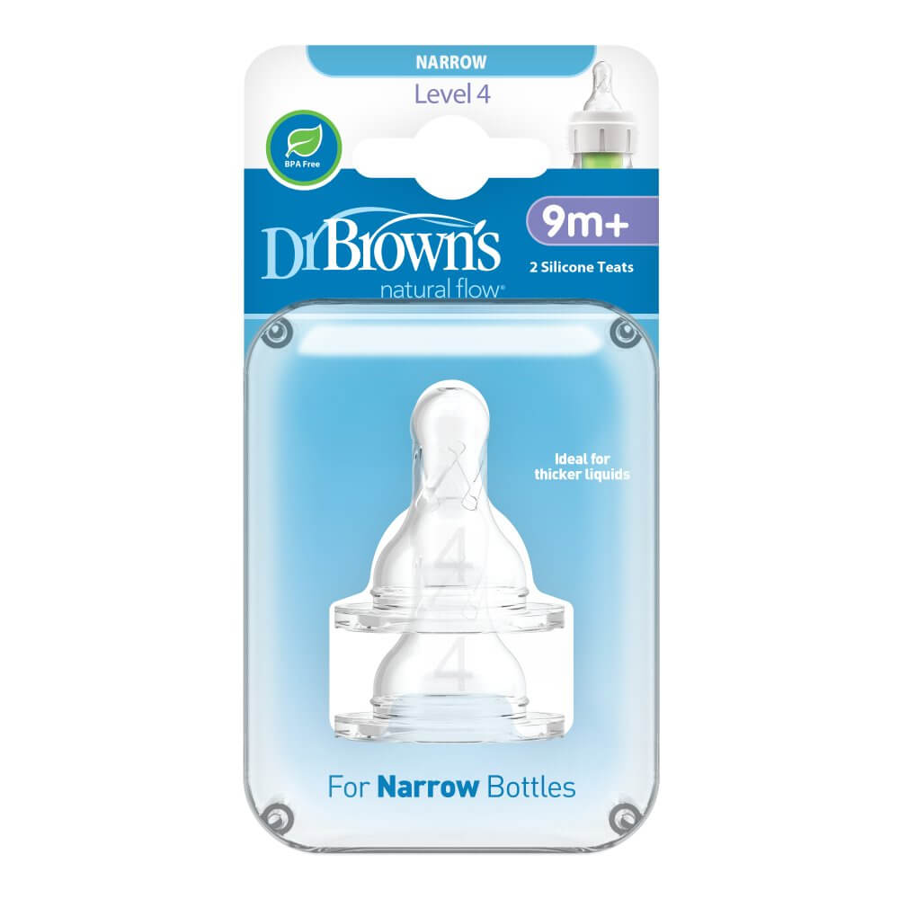 Dr Brown's Narrow Neck Level 4 Teats 2 Pack