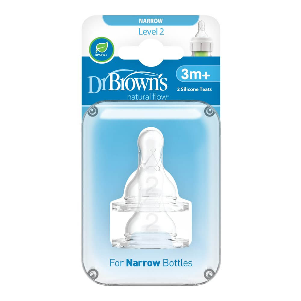 Dr Brown's Narrow Neck Level 2 Teats 2 Pack