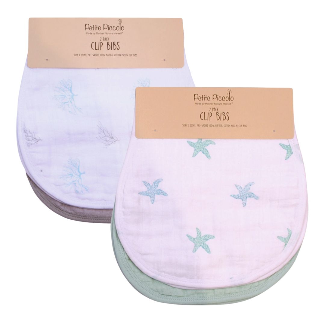 Petite Piccolo Clip Bibs 2 Pack