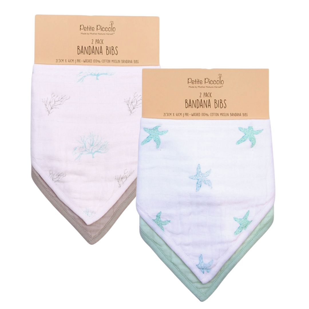 Petite Piccolo Bandana Bibs 2 Pack