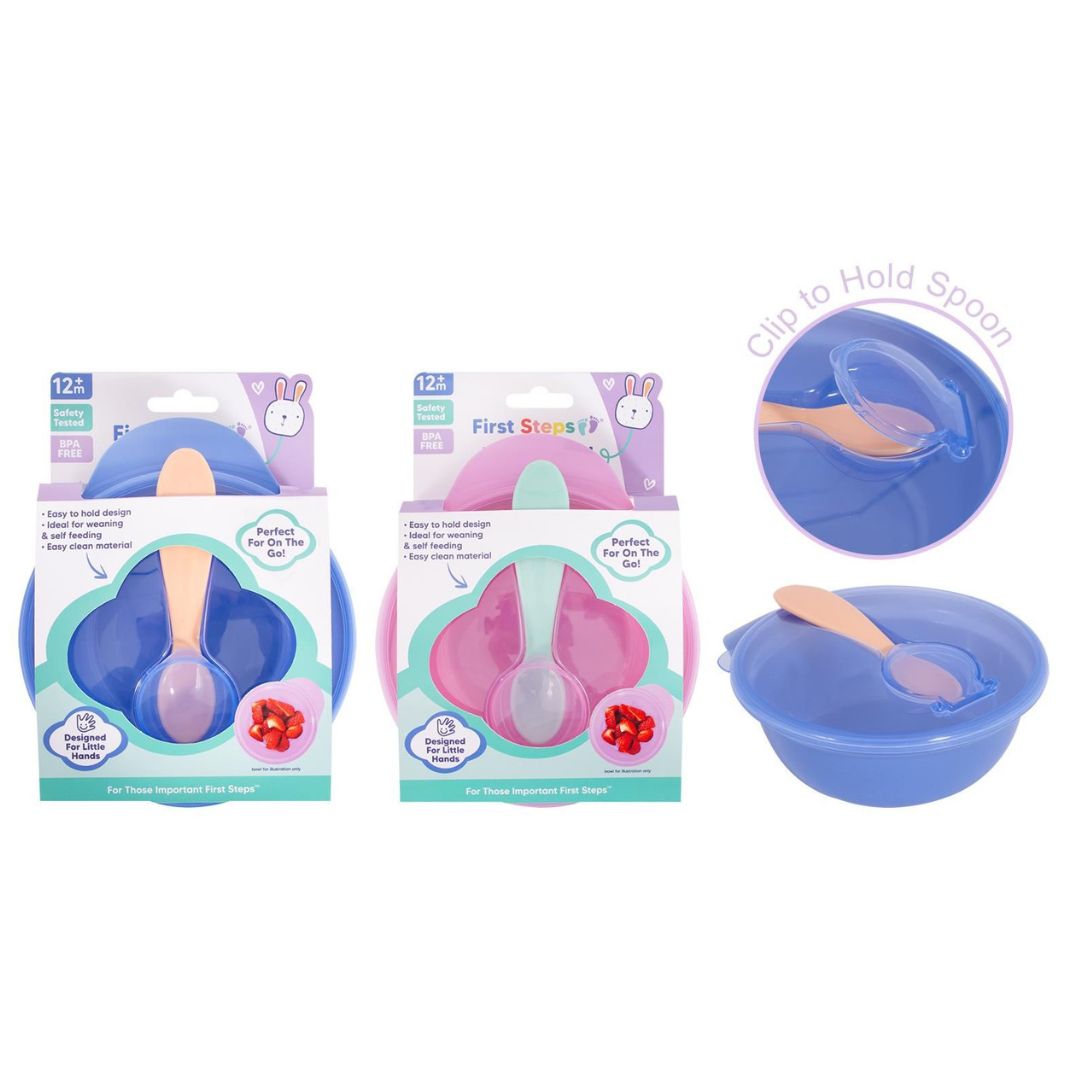 First Steps Travel Feeding Bowl Set - 2 Assorted Colours