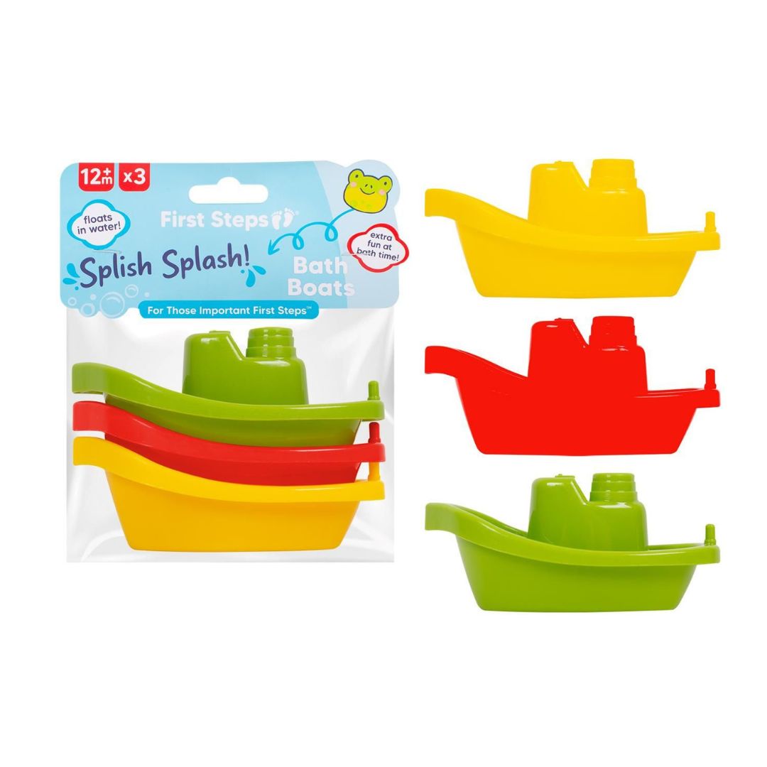 First Steps Splish Splash Bath Boat Toy - Pack of 3