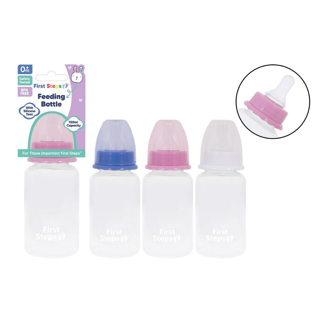 First Steps Feeding Bottle 150ml - 3 Assorted Colours