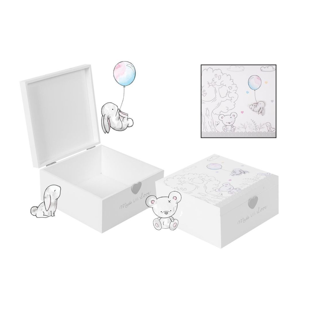 Hugs & Kisses Made With Love Wooden Keepsake Box