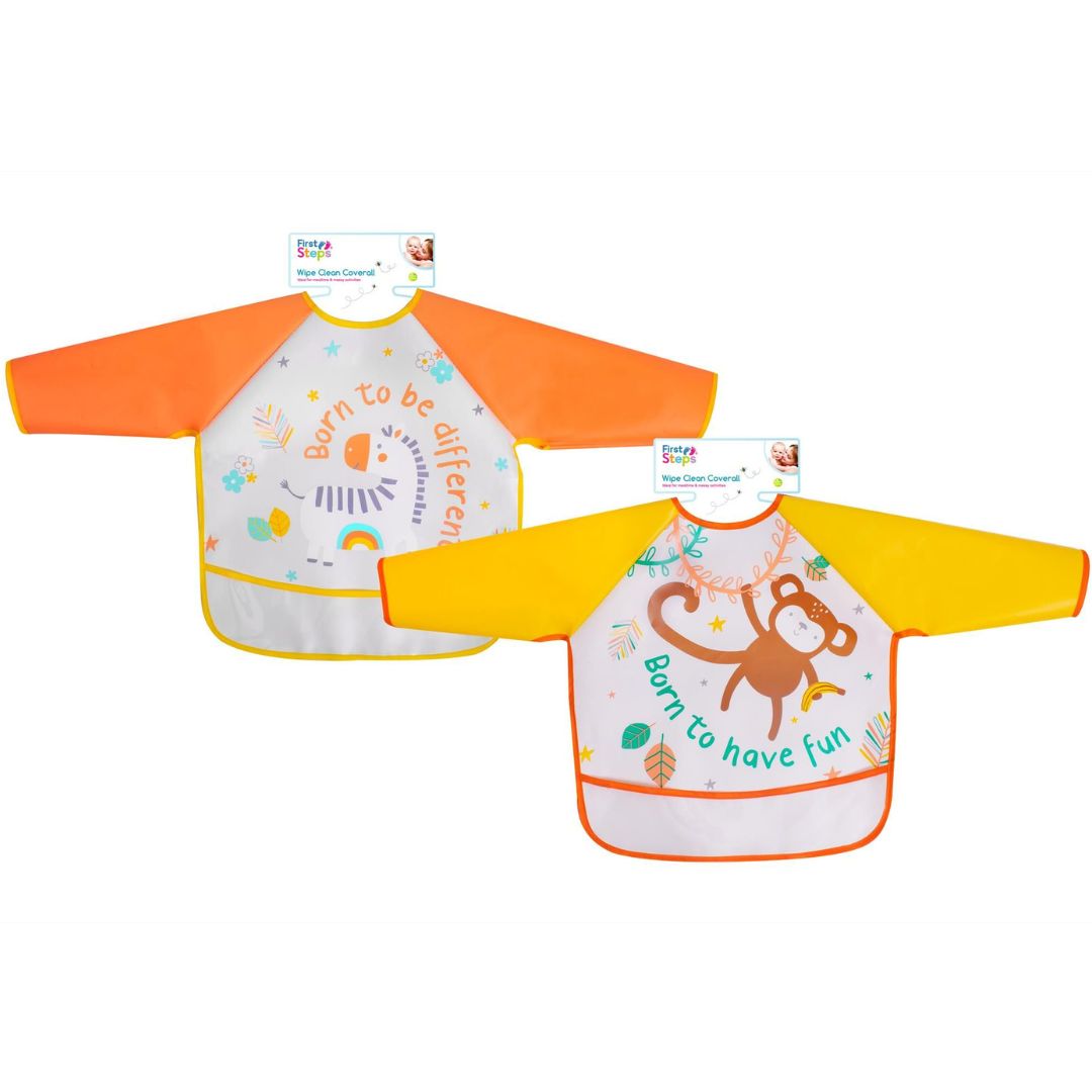 First Steps Wipe Clean Coverall - 2 Assorted Designs