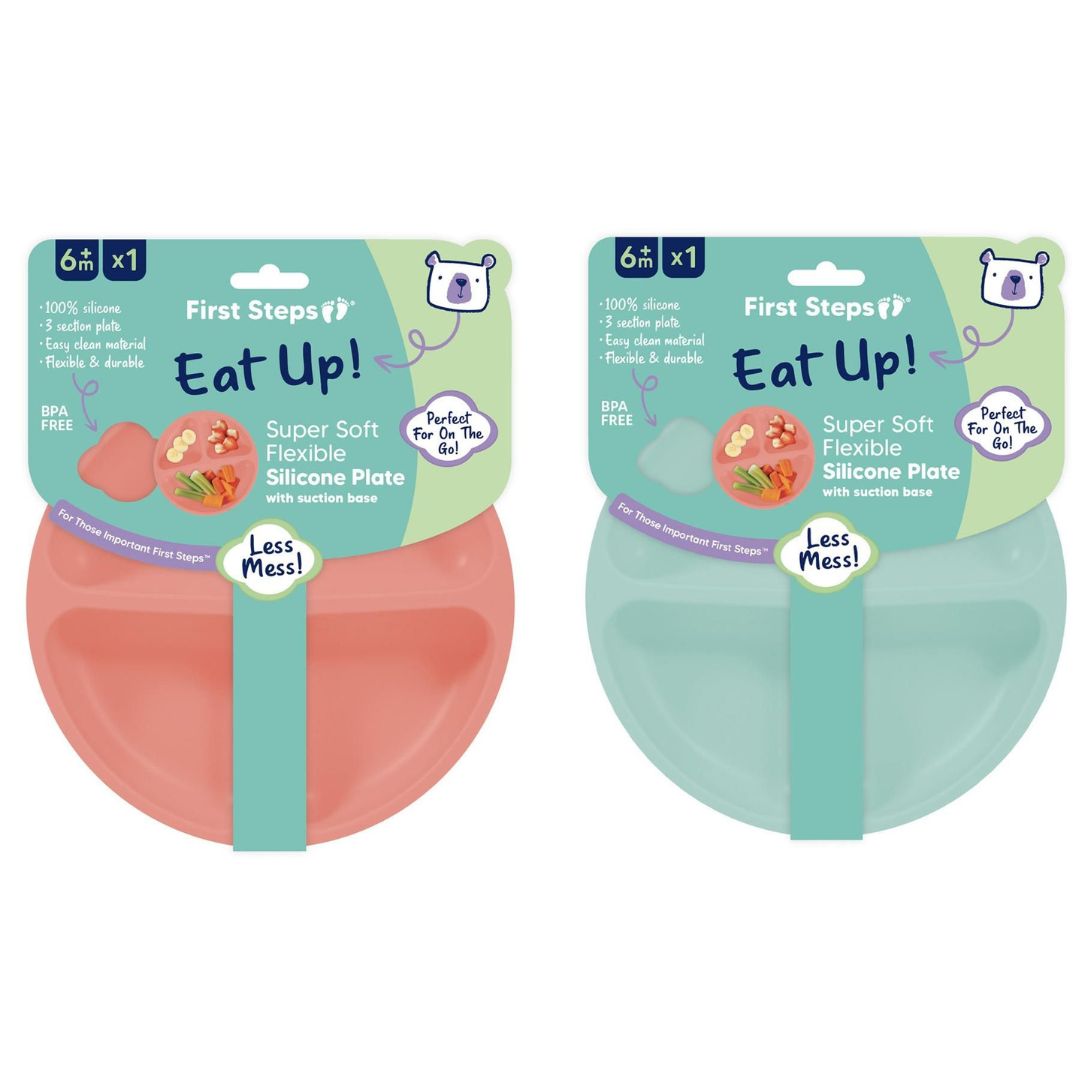 First Steps Silicone Suction Plate - 2 Assorted Colours