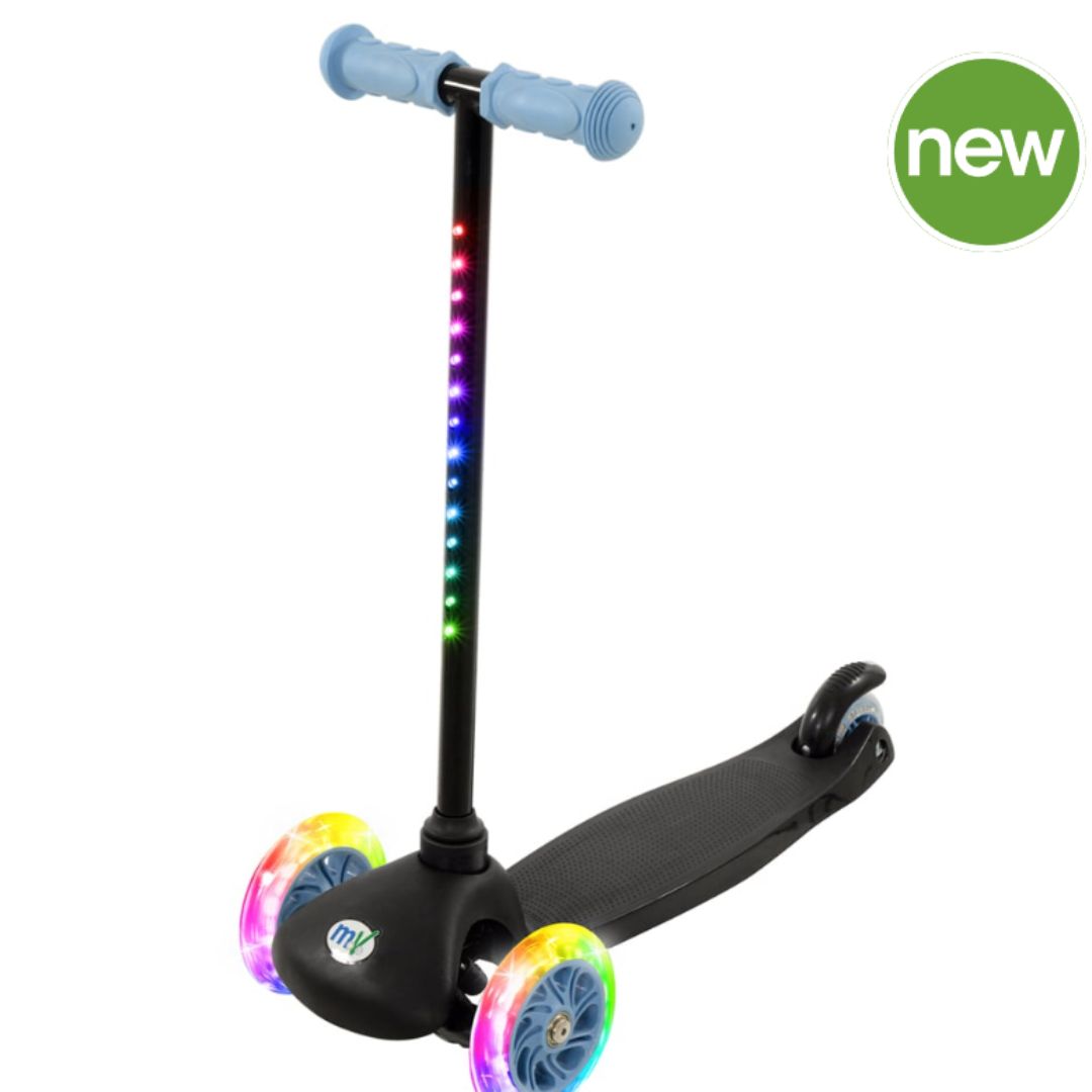 MoVe Tilt and Glo Kids Scooter with Multi-Coloured Lights – Blue, Ages 3+