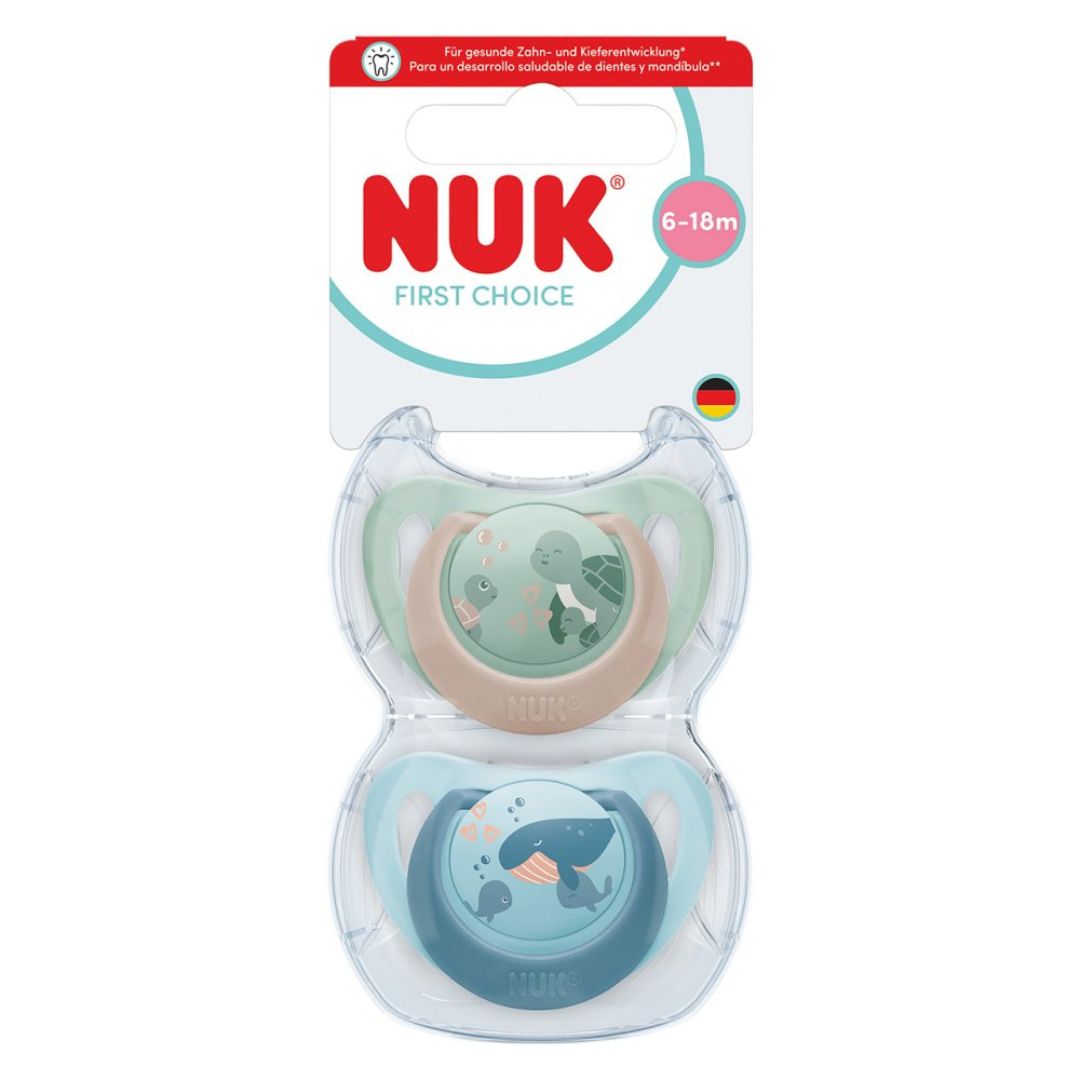 NUK First Choice Baby Dummies 6–18 Months –(2 Pack)