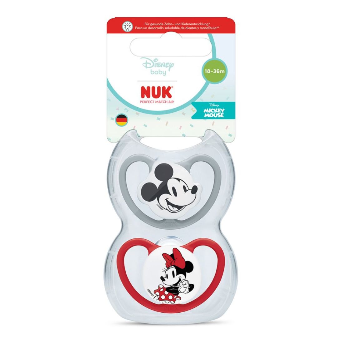 NUK Perfect Match Air Baby Dummies 18–36 Months –(2 Pack)