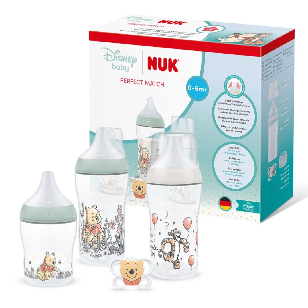 NUK Perfect Match Newborn Gift Set 3 Bottles + 1 Air Soother |