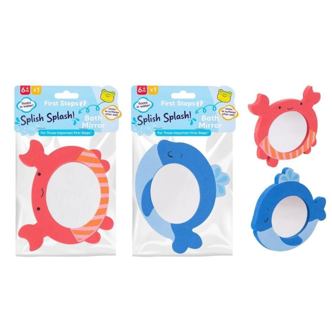 First Steps Splish Splash Bath Mirror - 2 Assorted Colours