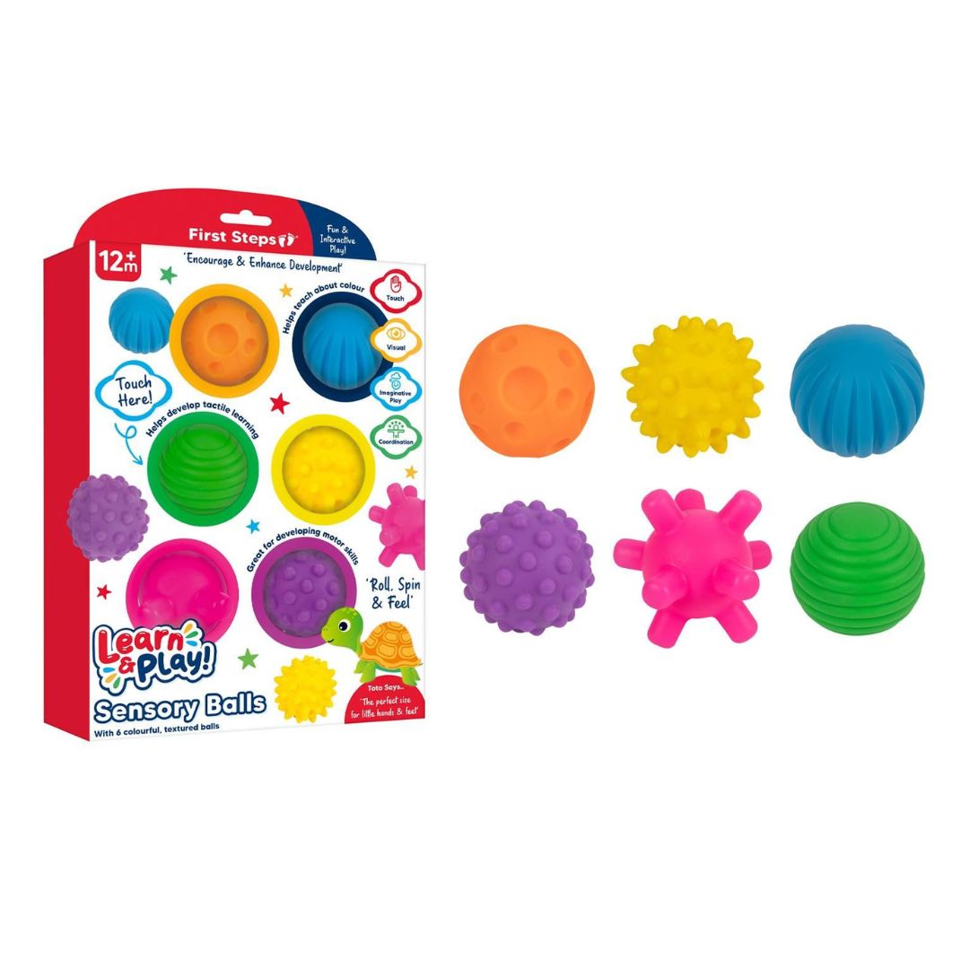 First Steps Learn & Play Sensory Balls - Pack of 6