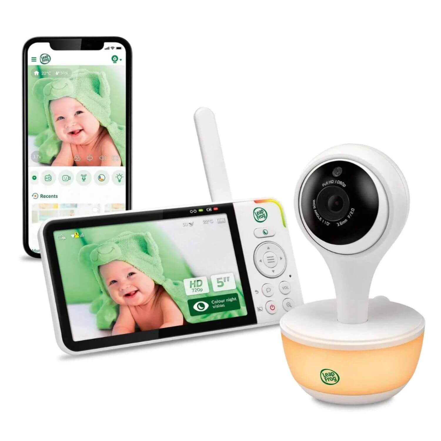 Leapfrog 5" WI FI Smart 5inch HD Video Baby Monitor
