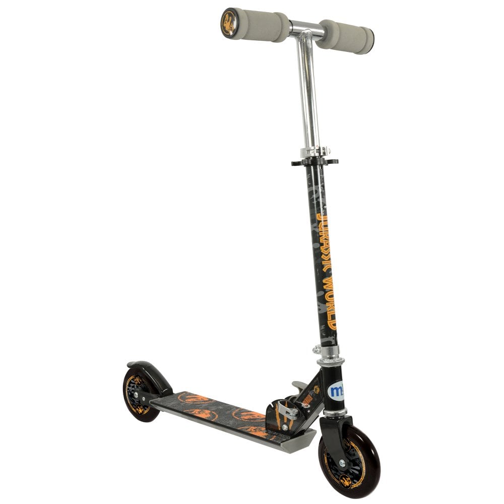 Jurassic World Folding Inline Scooter with Printed Wheels Adjustable and No Assembly Required