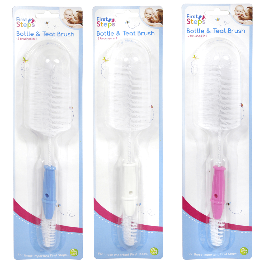 First Steps Bottle and Teat Brush - 3 Assorted Colours